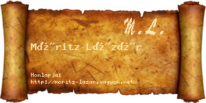 Móritz Lázár névjegykártya